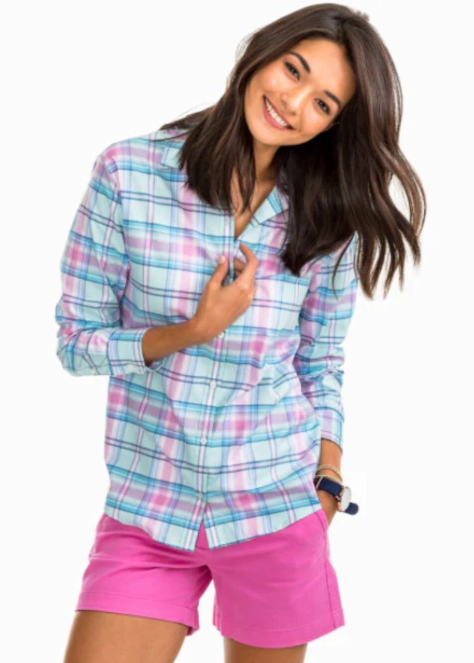 Southern Tide Stony Bay Plaid Hampton Button Down Shirt